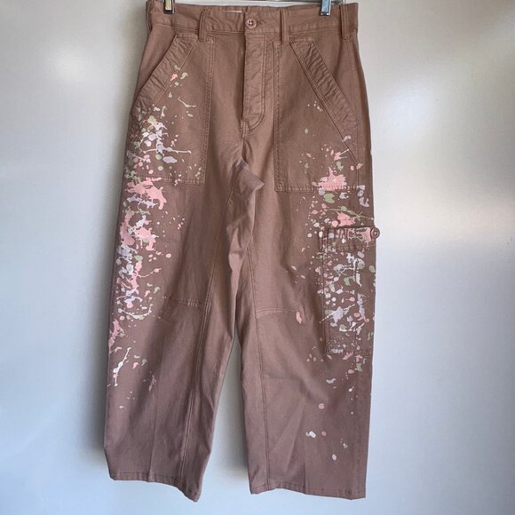 PILCRO Anthropologie Millie Low Slung Barrel Pants Size 28 Paint Splatter ~EUC - Picture 4 of 15